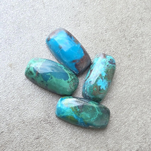 Best Quality Chrysocolla Big <b>Cushion</b> Cabochon Flat <b>Back</b> Calibrated Natural Gemstone - Product Image 1