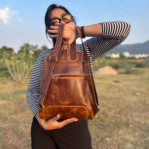 กระเป๋าเป้สะพายหลังหนังสีน้ำตาลสไตล์วินเทจแบบใหม่กระเป๋าสะพายหลังสำหรับเดินทางกระเป๋าหนังสำนักงานความจุขนาดใหญ่กระเป๋าเดินทางสำหรับผู้ชายและผู้หญิง - Product Image 5