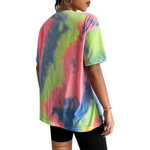 Camiseta Vintage Tie Dye para Mujer, Estilo Oversize, Streetwear, Algodón, Venta al Por Mayor, Diseño Gráfico Personalizado, Marca Privada - Product Image 2