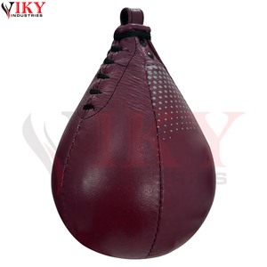 Balón de velocidad de cuero granate con perforaciones, personalizado, en forma de lágrima, para entrenamiento de boxeo y reflejos, proveedor mayorista - Product Image 3