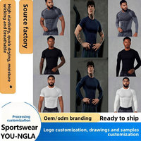 T-shirt ajusté Y-L pour homme, respirant, pour la course, le sport en extérieur, l'entraînement, la gym et l'exercice