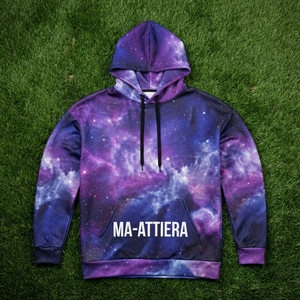 Sweat-shirt à capuche pour homme avec imprimé galaxie violet et poche kangourou, streetwear personnalisé - Product Image 6