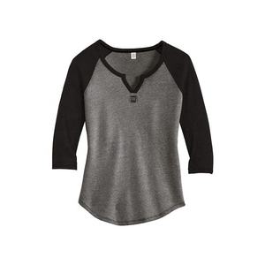 T-shirt à manches courtes raglan grande taille pour femmes respectueux de l'environnement coton doux polyester viscose mélange poids moyen équipage O cou uni - Product Image 6