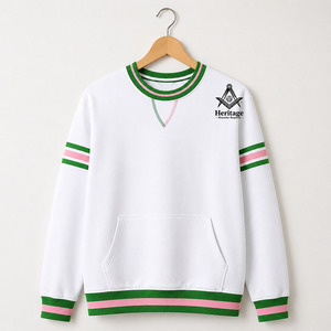 HMR Alpha |   Kapa |   Sweat-shirt Alpha avec broderie grecque, col rond, sur mesure pour femmes |   Sweat-shirts en molleton de coton brodés pour femmes de sororité - Product Image 1