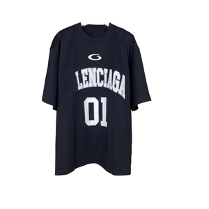 Camiseta Urbana de Manga Corta con Estampado Frontal Personalizado, 300g, Transpirable, de Seda/Algodón, Cuello Redondo, Corte Holgado para Hombre - Product Image 1