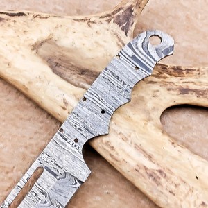 Cuchillo de caza y bushcraft de acero de Damasco Nordic Forge, hoja en bruto DIY, EDC, punta fija, forjado de espiga completa, kit OEM - Product Image 3
