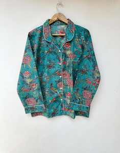 Conjunto de Pijama de Mujer Naaz Textile con Estampado de Rayas de Tigre, Ropa de Dormir Informal de Verano, Pijama de Algodón - Product Image 3