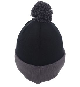 Wholesale Custom Grey Unisex Knit Cuffed <b>Beanies</b> Winter Cap Soft Warm <b>Beanie</b> Wool Blend Outdoor Sports Ear Protection Cap - Product Image 2