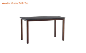 Solid Wood Dining <b>Table</b> Set 4 Seater, Rectangular Wooden <b>Table</b> with Upholstered High Back Chairs, Modern Dining Furniture - Product Image 4