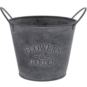 Cubo Navideño Clásico de Metal Galvanizado, Forma Redonda, Acabado Negro, para Sublimación, Gran Venta - Product Image 1