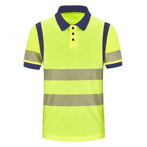 เสื้อโปโลผ้าฝ้ายสะท้อนแสงแบบยูนิเซ็กซ์ สีดำ สีน้ำเงิน ชุดทำงานแขนสั้น ชุดยูนิฟอร์มนิรภัย กันลม สวมใส่สบาย - Product Image 6