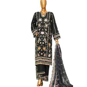 Trajes de algodón estampado de diseñador para mujer con dupatta, 3 piezas, sin coser y cosidos, de la popular marca Star Classic - Product Image 1