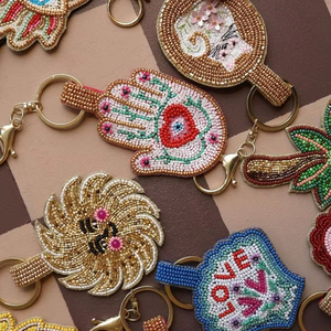Handmade Beaded Keychain Set Cute Colorful <b>Bag</b> <b>Charms</b> Collection - Product Image 1