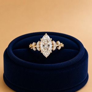 แหวนเพชรทรงมาร์คีส์ 1.50 กะรัต เพาะเลี้ยงในห้องปฏิบัติการ ทอง 14K แหวนหมั้น รับรองโดย IGI สไตล์วินเทจ สำหรับผู้หญิง เหมาะสำหรับวันครบรอบแต่งงานหรือเป็นแหวนแทนคำมั่นสัญญา - Product Image 1