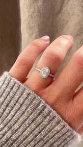 F VS Oval Cut CVD Diamond Engagement <b>Ring</b> Halo 14K 18K Real <b>Gold</b> Pave <b>Set</b> Wedding <b>Ring</b> Factory Price Custom Jewelry Supplier - Product Image 6