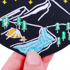 OEM Handmade Embroidery Patch Custom Logo Iron On Clothing <b>Badge</b> with Full Woven Fabric Design - Product Image 5