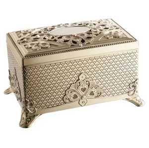 Antique Silver Embossed Metal Jewelry <b>Box</b> Handcrafted Floral Pattern <b>Trinket</b> Holder Storage Chest Case Wholesale - Product Image 4