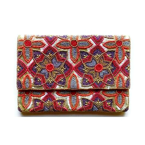 Bolso de Mano Artesanal de Lujo con Cuentas de Cristal Indias, Asa Tipo Baguette Colorida, Duradero, Accesorio de Moda Diaria, Bolso Tote - Product Image 2