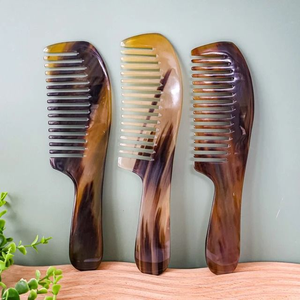 Genuine Buffalo Horn Hair Comb Handcrafted Natural Ox <b>Beard</b> Horn Polished Comb Anti Frizz & Tangle Free Comb - Product Image 5
