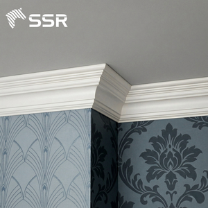 SSR Factory Direct Pine Wood Primed Board Crown Moulding for Interior <b>Ceiling</b> Decoration and Wall Finishing - Product Image 1