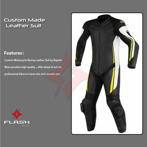 Traje de Motociclismo de Cuero Personalizado, Diseño Personalizado en Blanco y Negro, Traje de Cuero para Motociclistas de Carreras Rápidas para Pilotos Profesionales - Product Image 3