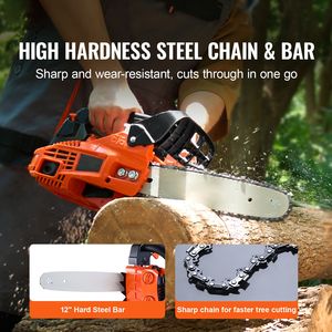 25.4CC 12\" 1.2HP Gas Chainsaw Handheld Cordless Petrol Chainsaws for <b>Tree</b> Wood <b>Branch</b> Cutting Gasoline Powered 1.2HP Chain Saw - Product Image 1