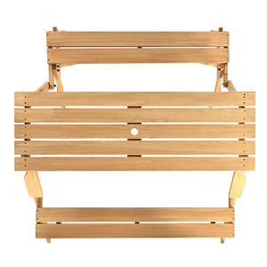 Tavolo da Picnic Trasformabile 2-in-1 con Sedie Pieghevoli e Porta Ombrellone, Set da Giardino in Legno per Esterni - Product Image 3