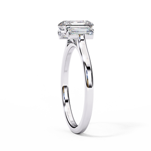 แหวนเพชรทรงเอเมอรัลด์ 1 กะรัต เพชรเลี้ยงในห้องปฏิบัติการ ทองคำแท้ 14K แหวนแบบคลาสสิกประดับเพชรรอบวง สำหรับหมั้น แต่งงาน ครบรอบ พร้อมวงแหวนซ่อนแบบฮาโล - Product Image 4