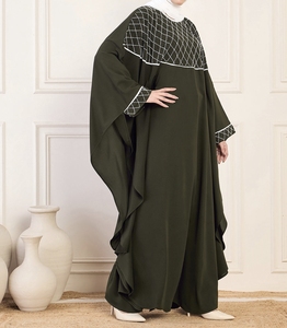 Hot Sale Dubai Trendy Beautiful Traditional Islamic Women's Saudi Arabian Abaya Spring Polyester Breathable Ankle Length Muslim - Product Image 4