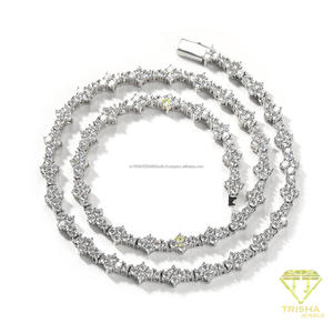 Cadena de tenis geométrica de lujo con diamantes de moissanita al por mayor en plata de ley 925 para colecciones de joyería de moda - Product Image 5