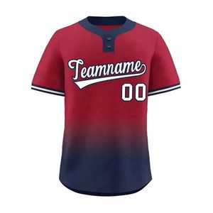 Camiseta de Béisbol Personalizada con Degradado Rojo, Unisex, Manga Corta, Impresión del Nombre del Equipo en la Parte Delantera, Absorbe la Humedad, Secado Rápido, Transpirable, Corte Regular - Product Image 1