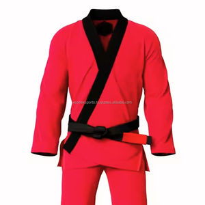 2025 Custom Made V-Neck Martial <b>Arts</b> Uniform High Quality Polyester Taekwondo Clothing for Men Fighting Wear Washed Stretch - Product Image 3