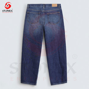 Jean en denim noir déchiré pour homme, coupe évasée, style vintage délavé, jambe large, streetwear, en coton, vente en gros - Product Image 5