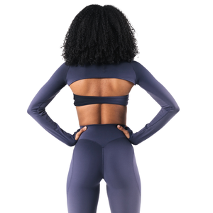 Camiseta Corta para Mujer, Color Azul Ancla, Suave y Elástica, Manga Corta, para Gimnasio, Yoga, Entrenamiento - Product Image 3