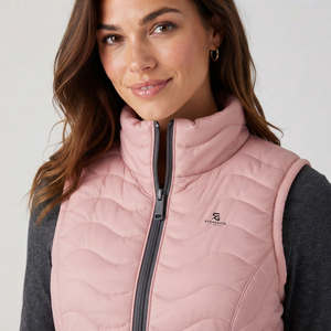 Chaleco Acolchado Ligero y Transpirable para Mujer, Cuello Alto, Cierre Frontal con Cremallera, Ropa de Abrigo Informal para Invierno, Personalizado, OEM - Product Image 6