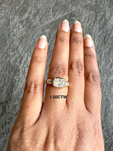 Bague de fiançailles solitaire en diamant de laboratoire certifié IGI, taille coussin rectangulaire de 1,70 carat, bague de mariage en or massif 14K, bijoux - Product Image 5