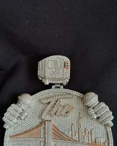 Colgantes de Moissanita con Diseño de Palmera Hechos a Medida, Collar con Diamantes y Cadenas para Hombre, Plata de Ley 925, Oro Rosa - Product Image 3