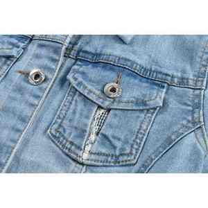 Custom Color Unisex Denim Jacket Winter Knitted Breathable Casual Coat Outwear <b>Stand</b> Collar - Product Image 4