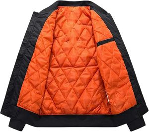 Men's Winter Bomber <b>Jacket</b> Full-Zip Windproof Waterproof Stand Collar Thermal Polyester Shell <b>Fleece</b> <b>Lined</b> Casual Outdoor <b>Jacket</b> - Product Image 2