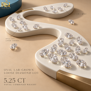 เพชรรูปไข่ 5.25 กะรัต ผลิตในห้องปฏิบัติการ สี DEF แบบ CVD HPHT |   อัญมณีเจียระไนทรงเหลี่ยมละเอียดแบบกำหนดเองและขนาดหายาก - Product Image 5