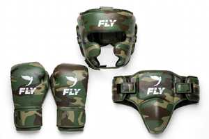 New Arrivals Hot Selling Customized <b>Green</b> Color Fly Boxing Set Genuine Leather With Hook & Loop <b>Lace</b>-Up Non Slip For Muay Thai - Product Image 2