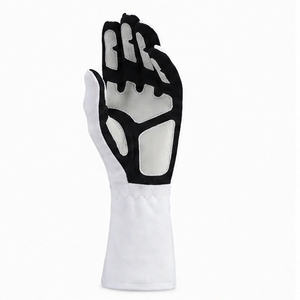 Guantes de Carreras de Dedo Completo, Blancos y Negros, con Paneles Recubiertos de PU, Antideslizantes, Unisex, Impermeables, Ligeros, de Poliéster y Algodón, para Karting - Product Image 4
