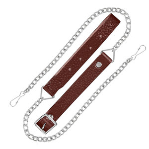 Scottish Vegan Faux Leather Sporran with Leather <b>Belt</b> & <b>Chain</b> Brown Leather Thistle Badge Highland Outfit - Product Image 6