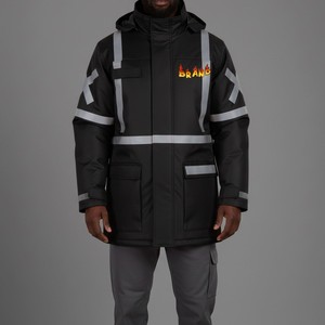 Custom Logo High Visibility Reflective Polyester Digital Printing Unisex Safety Work <b>Jacket</b> for Road Construction Industrial Use - Product Image 2