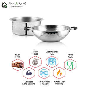 2 PCS Batterie de cuisine légère en acier inoxydable martelé Essentials Kitchen Essentials - Product Image 2