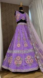Heavy Slub Lehenga Choli with <b>Rainbow</b> <b>Sequins</b> Floor-Length Bridal Wedding <b>Dress</b> for Party & Eid Recycled Materials Wrinkle-Free - Product Image 4