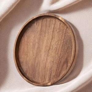 Plateau de service en bois d'acacia de qualité supérieure, écologique, fait main, plat à dîner en bois naturel, vaisselle pour la maison, l'hôtel, le restaurant - Product Image 1
