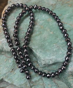 Cuentas de diamante moissanita de 6 mm, cuentas redondas facetadas para pulsera, 179 CT aproximadamente, para la fabricación de collares y joyería, 16 pulgadas. - Product Image 1