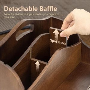 Vintage Wooden Desk Organizer with <b>Drawer</b> Multi Tiered Wood Mail Sorter Pen Holder <b>Storage</b> <b>Box</b> For Office Supply Wholesale - Product Image 3