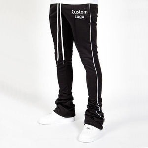 Custom Logo Green Knitted <b>Harem</b> Pants With Side Stripe Drawstring Waist Mid Rise Skinny Fit Full Length Sporty Style - Product Image 2